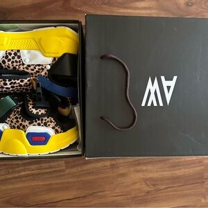 Kids Leopard Print Sneakers - Yellow and Black